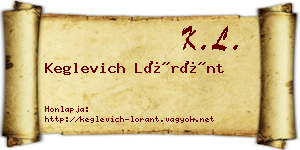 Keglevich Lóránt névjegykártya