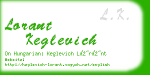 lorant keglevich business card